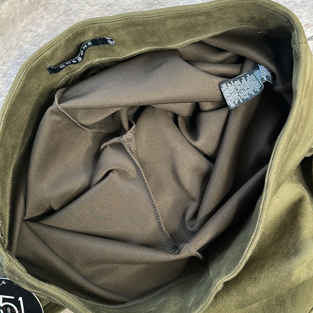 One5One | for Stitchfix 
Green High Rise Pull On Bonded Suede Skinny Leg… - Picture 14 of 14